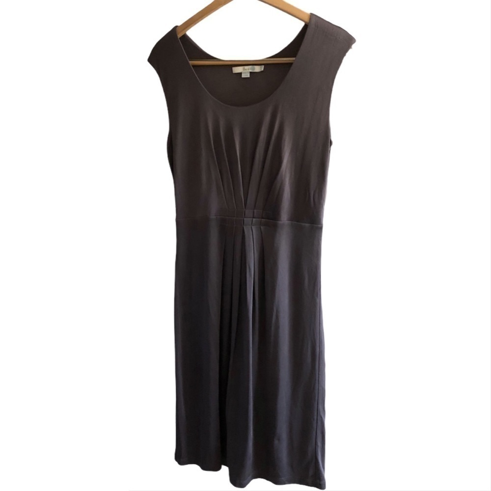 Boden pleated sleeveless sheath silk dress
